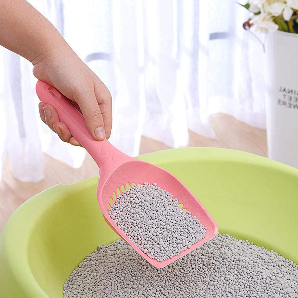 Fovien Cat Litter Scoop， Scoops for Kitty Litter Boxes， Non Stick Pet Litter Sifter， Deep Shovel， Corrosion Resistant Litter Box Cleaner with Solid Handle Random 25.5*11CM (Small Hole) 1PCS