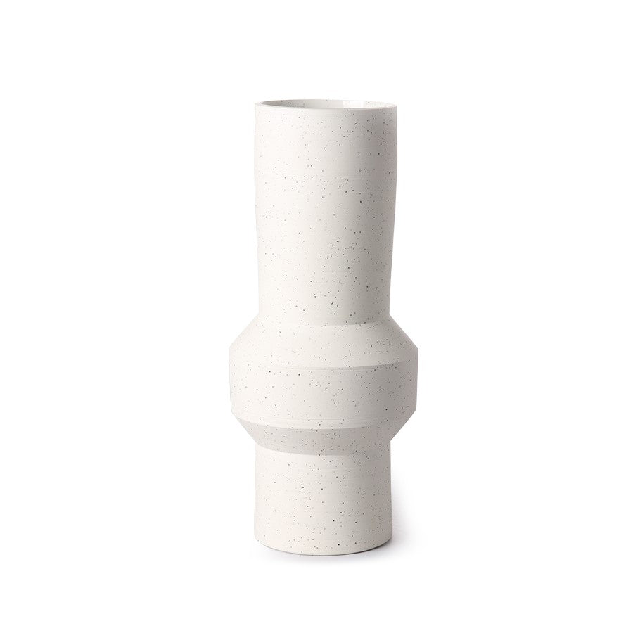 Speckled clay vase straight - M