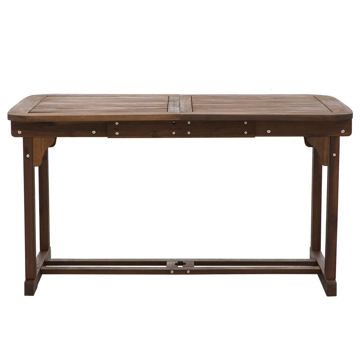 Ultimate Patio Horizon Way 55 X 35 Inch Rectangular Dark Brown Acacia Patio Dining Table W/ Extension