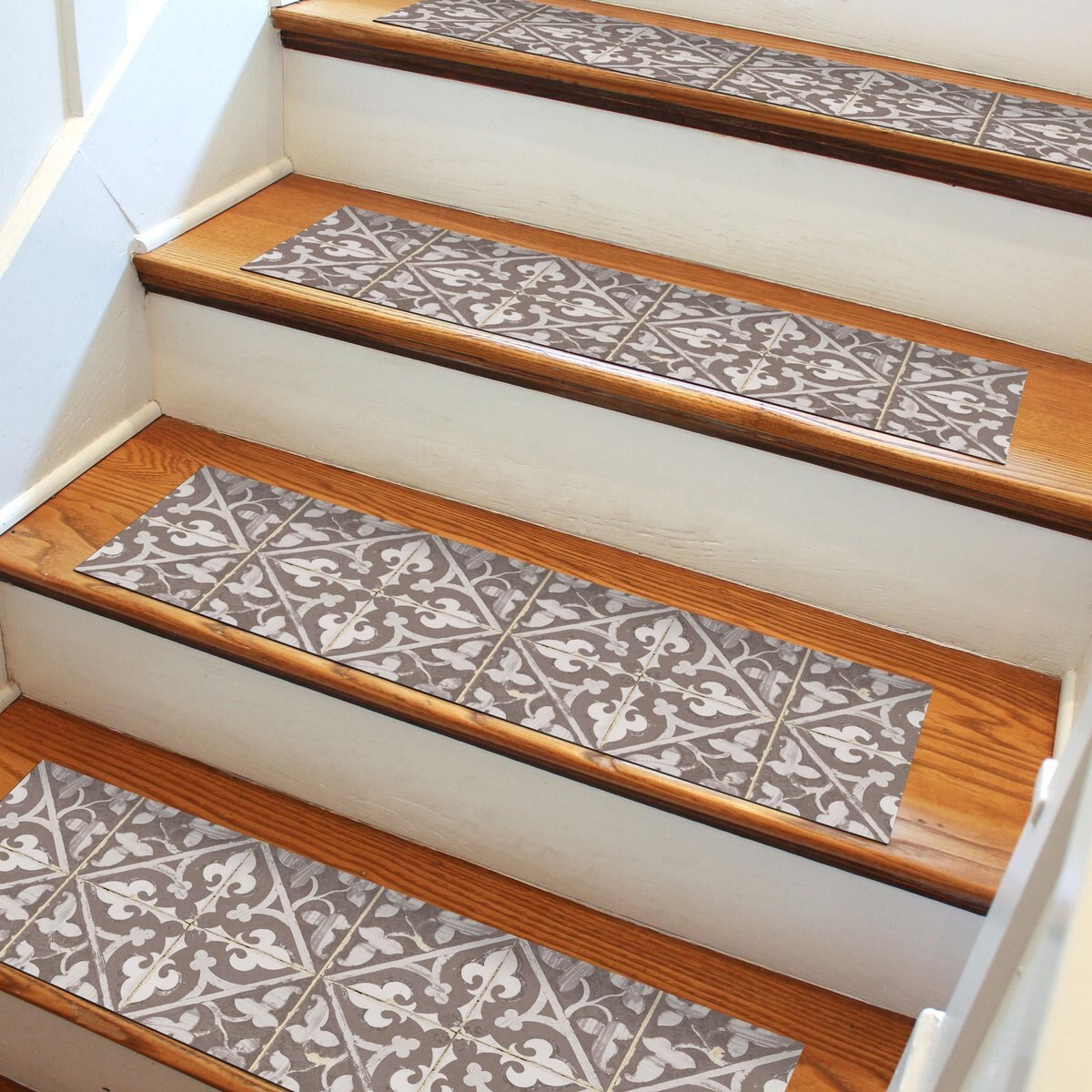 Bungalow Flooring FlorArt Javid Indoor Stair Treads， Khaki， 4-pack