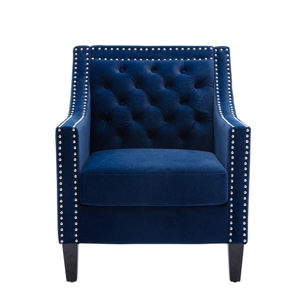 Accent Armchair with nailheads and solid wood legs