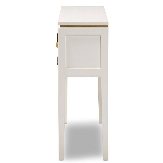 Aiko Wood Console Table White Baxton Studio