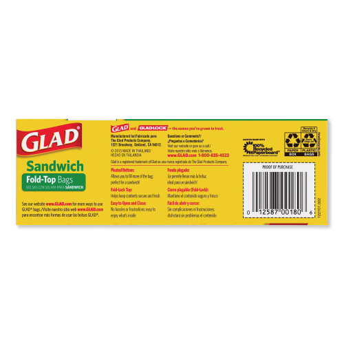 Glad Fold-Top Sandwich Bags， 6.5