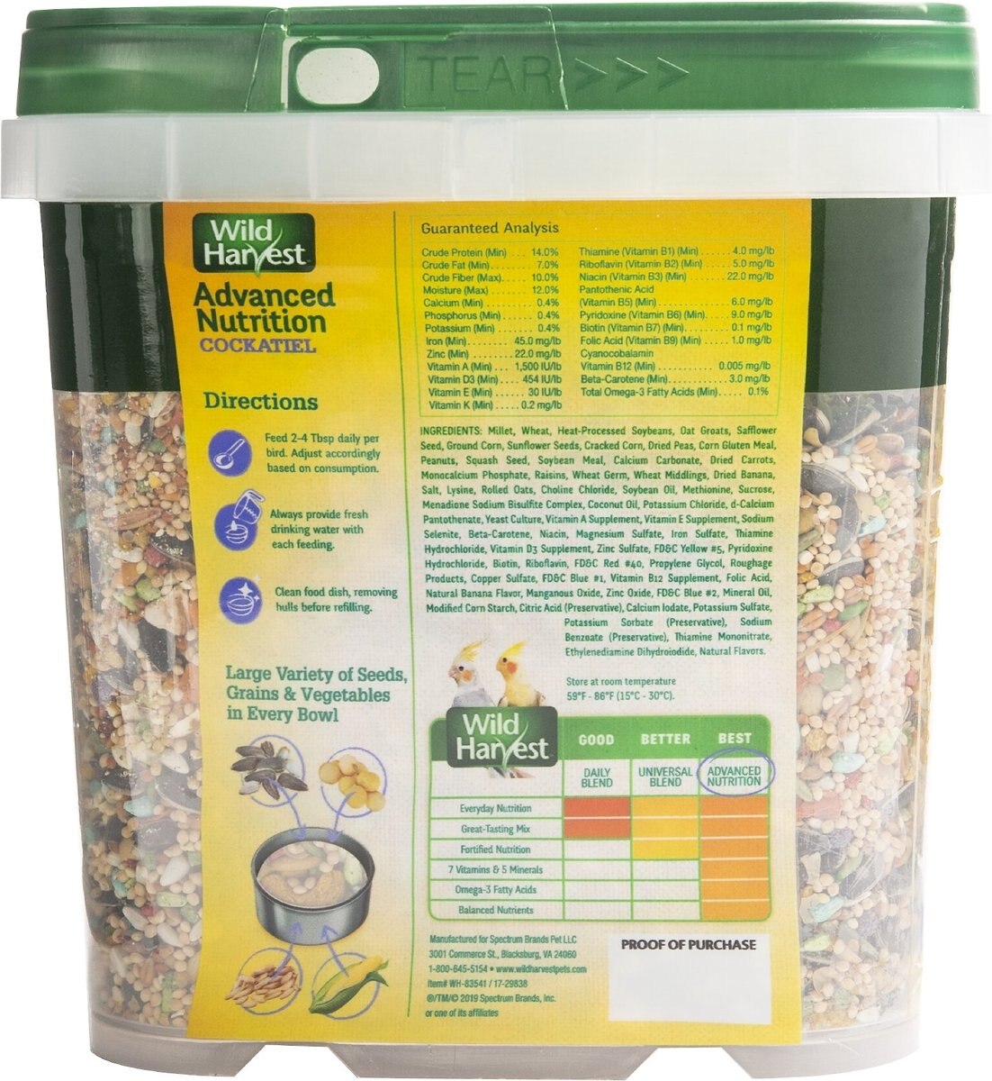 Wild Harvest Advanced Nutrition Diet Cockatiel Food