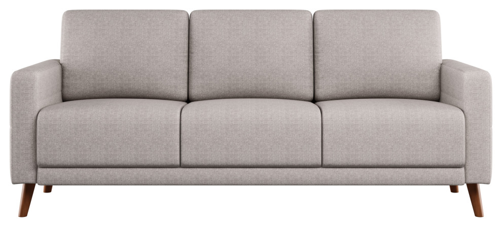 Clara Light Gray Fabric Upholstered Contemporary 3 Seat Sofa   Midcentury   Sofas   by CorLiving Distribution LLC  Houzz