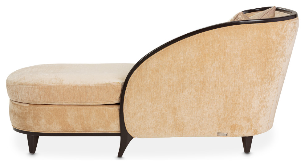 Malibu Crest Chaise   Honey/Dark Espresso   Midcentury   Indoor Chaise Lounge Chairs   by Michael Amini  Houzz