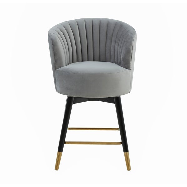 Liana Grey Velvet Swivel Stool by Inspire Me! Home Decor