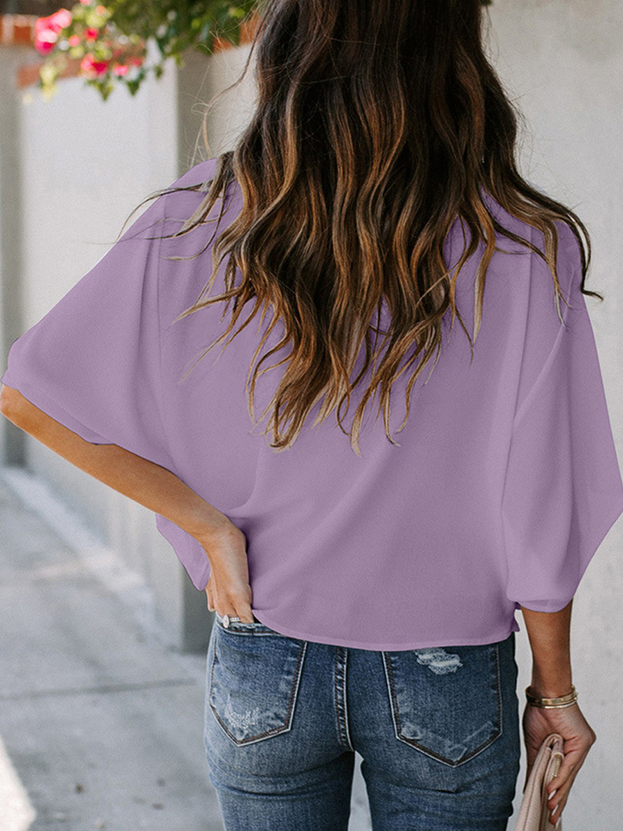 Chiffon Loose V-neck Casual Blouse