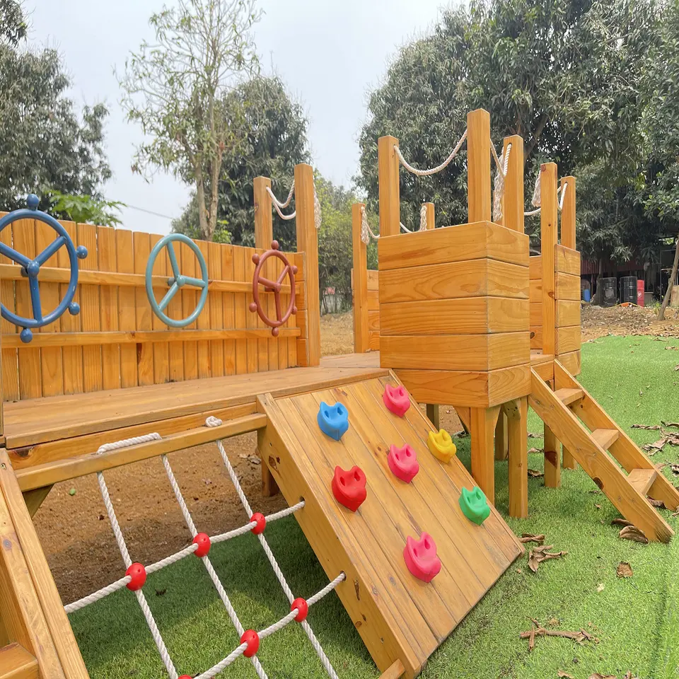 Beautiful Garden Playhouse Wooden Villa Playhouse Indoor Playground Outdoor Play Area For Children