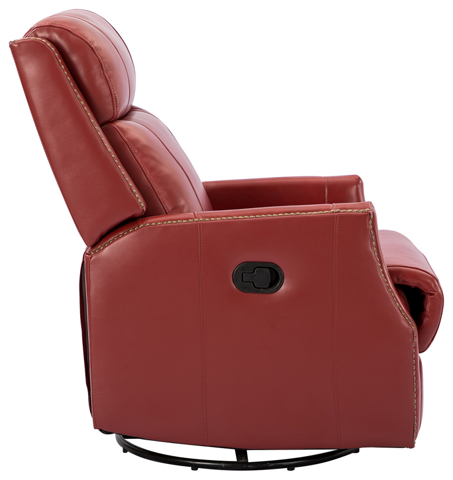 Genuine Leather Manual Swivel Recliner  Set of 2   Contemporary   Recliner Chairs   by Karat Home  Houzz