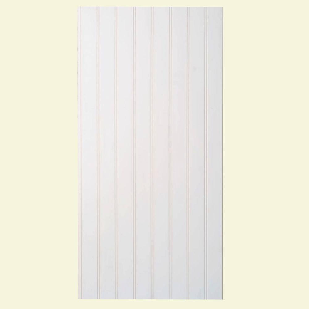 Marlite Supreme Wainscot 14 in. x 16 in. x 32 in. White HDF Tongue and Groove Wainscot Bead Board Panel (6-Pack) 192812