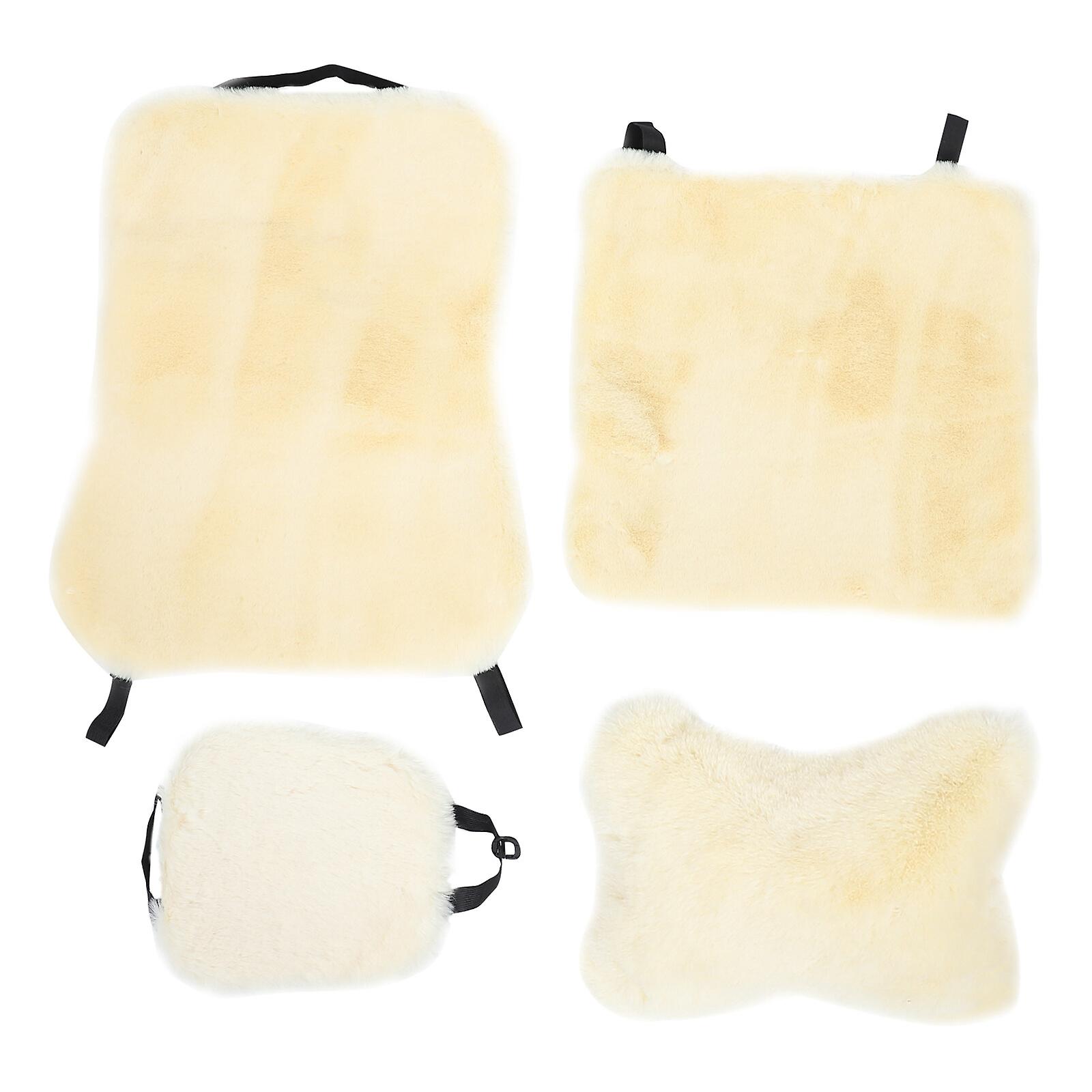 4pcs Creative Car Seat Cushion Driver Seat Cushion Plush Car Seat Cushion