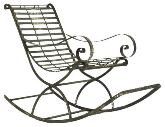 Rocking Chair Ebony Black Iron   Industrial   Rocking Chairs   by EuroLuxHome  Houzz