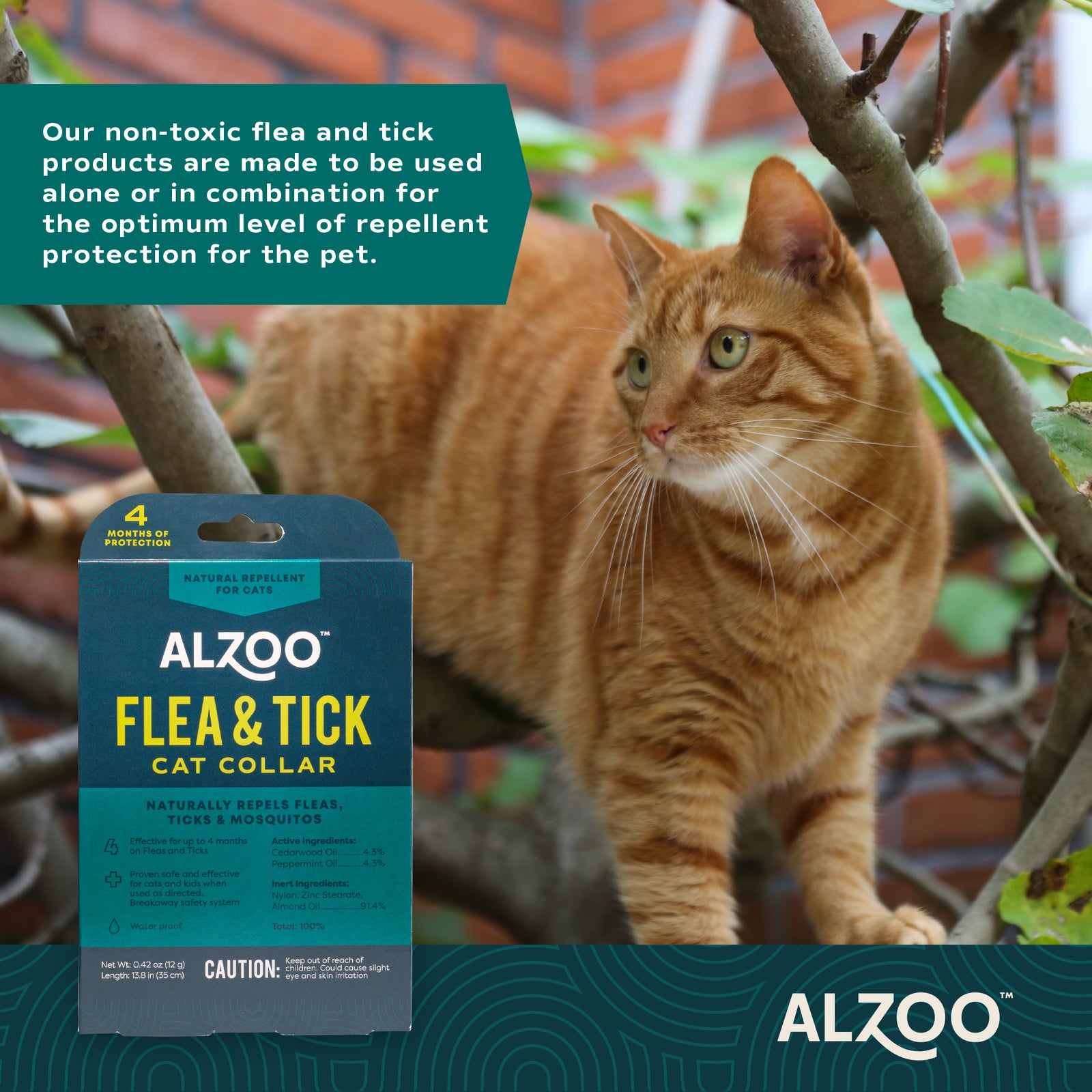 Alzoo Natural Repellent Flea and Tick Collar for Cats