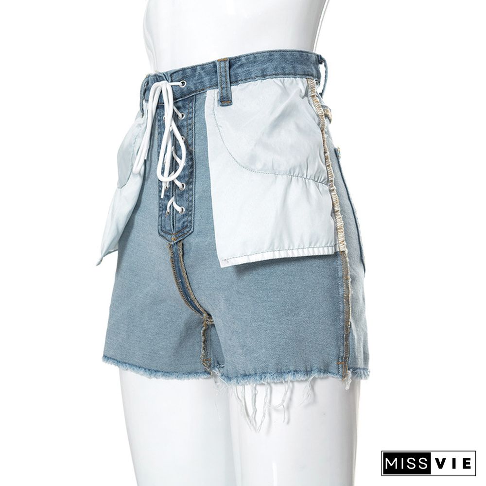 The New Reverse Wear Casual Denim Shorts With Straps