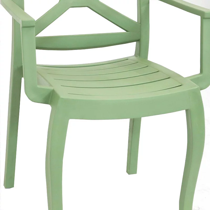 Sunnydaze Tristana Set Of 4 Plastic Stackable Patio Armchair