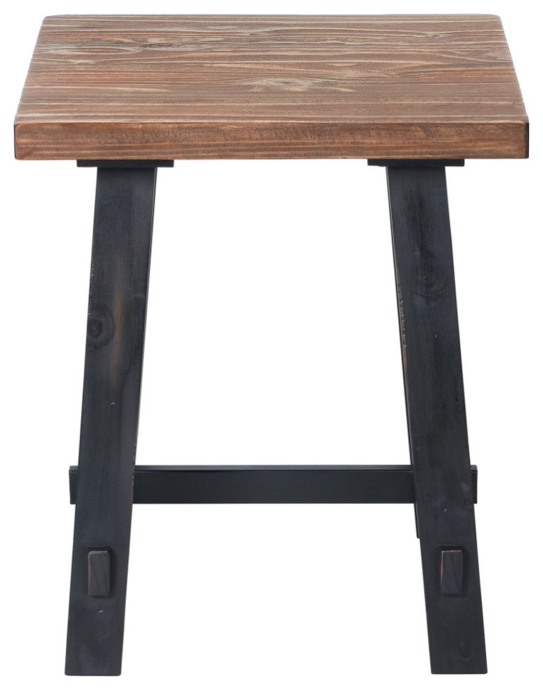 Adam 21 quotSolid Wood Side Table   Industrial   Side Tables And End Tables   by Homesquare  Houzz