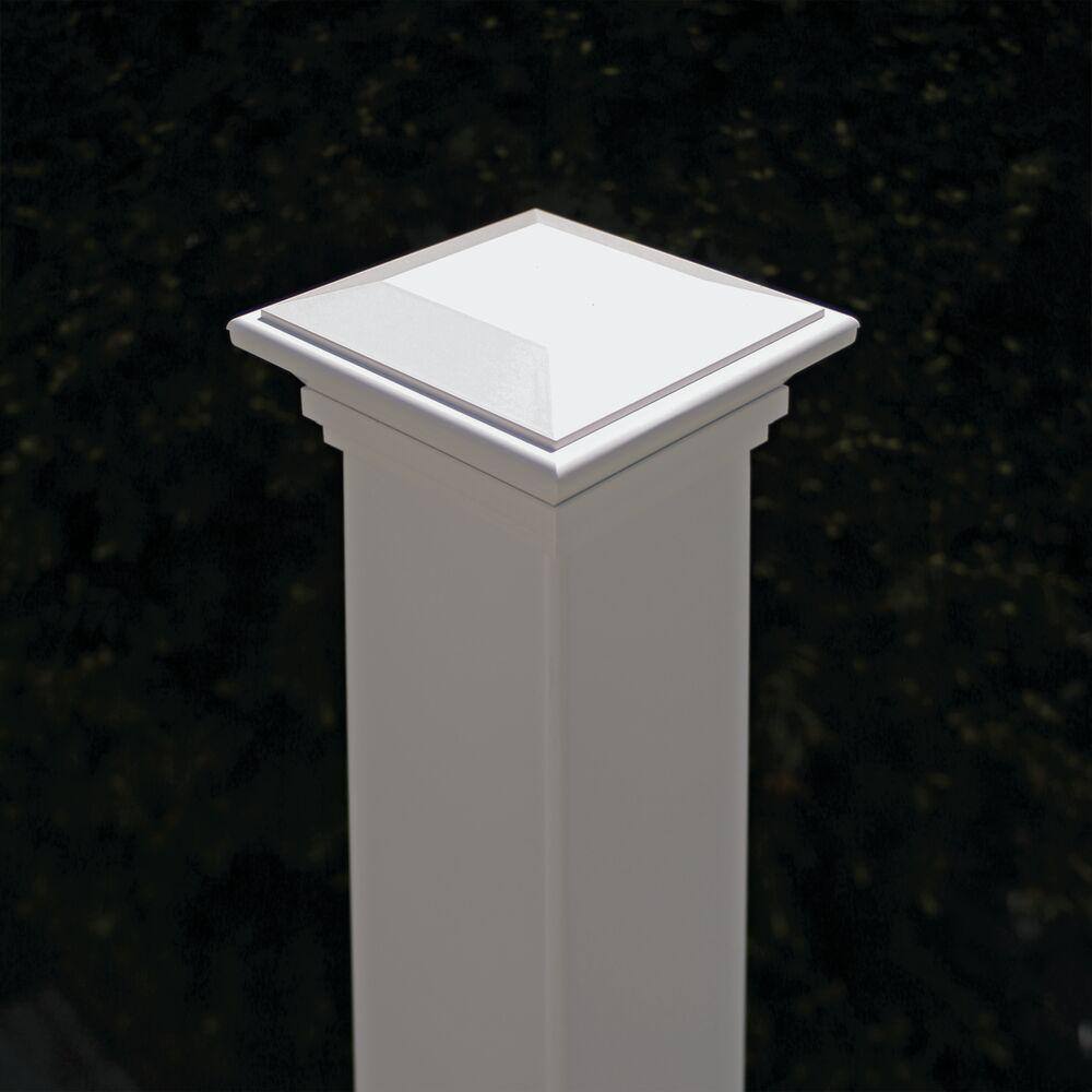 Veranda 4 in. x 4 in. White Contemporary Post Cap with Glue 73019099