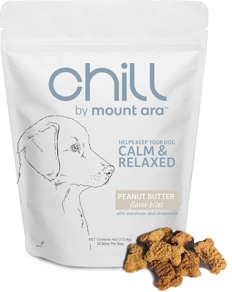 Mount Ara Chill Bites Peanut Butter Dog Treats， 4-oz bag