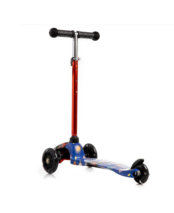 Rugged Racers Kids Scooter with Spaceship Print Design