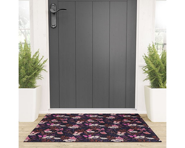 Schatzi Brown Free Spirit Butterfly Plum Welcome Mat Deny Designs