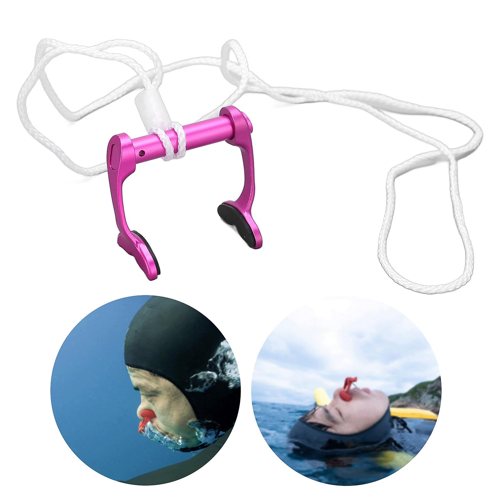 Freediving Nose Clip， Silicone Swimming Nose Plugs With Anti Lost Strap For Diving Beginners Training[purple]