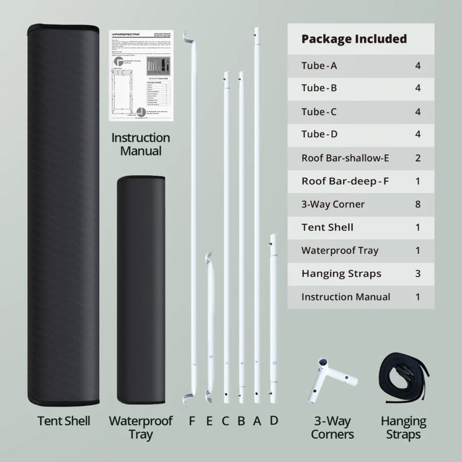 ViparSpectra Mylar Hydroponic Reflective 600D Grow Tent 48x24x60