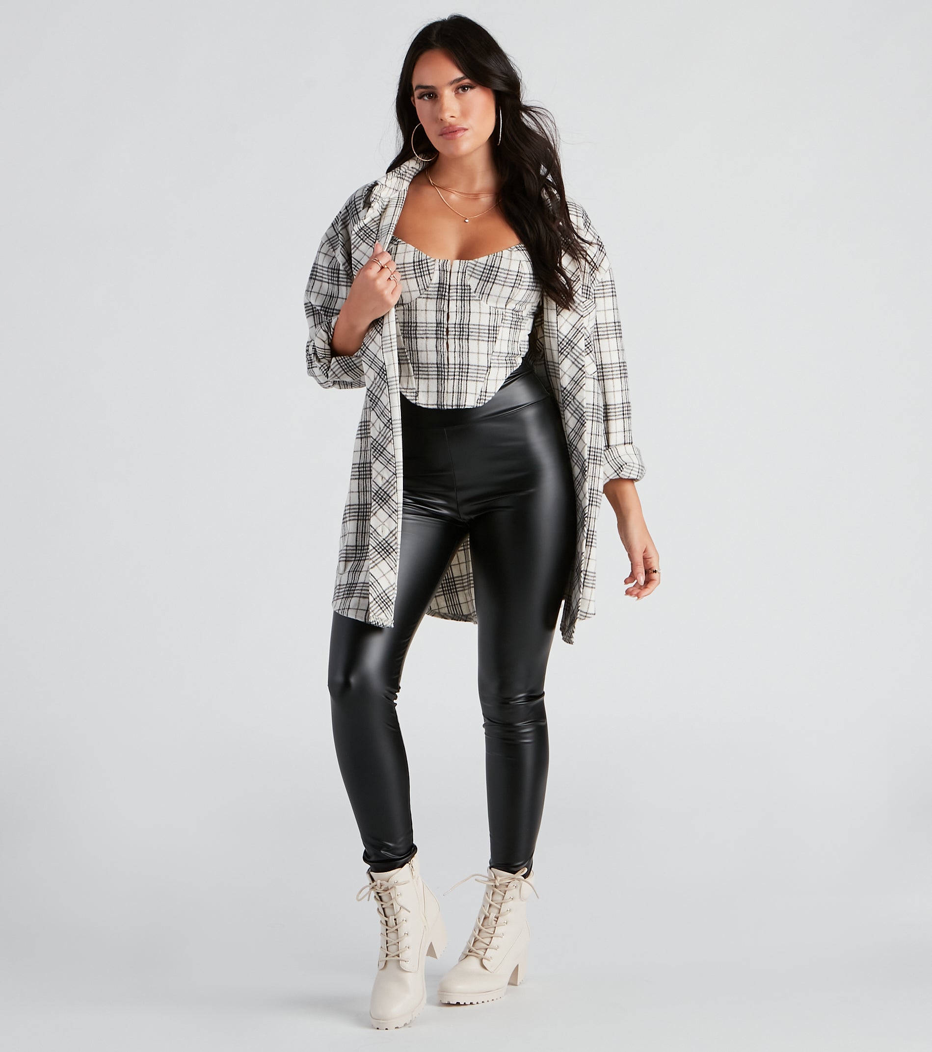 Season Of Flannel Plaid Corset