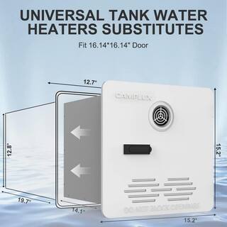 CAMPLUX ENJOY OUTDOOR LIFE Camplux 2.64 GPM Gas Tankless Water Heater RV Tankless Water Heater with White Door RS264