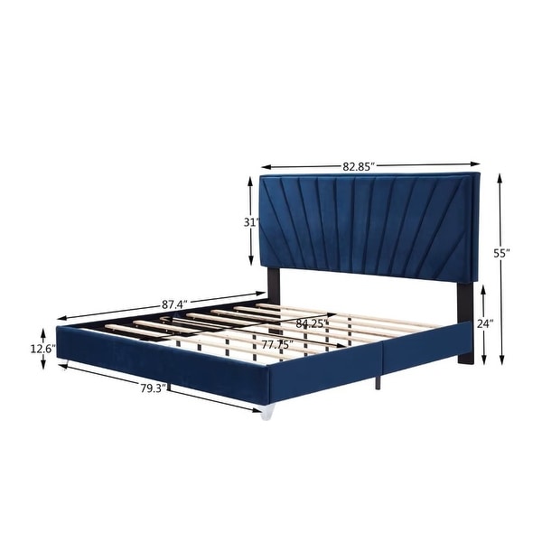 Upholstered Platform Bed Bedroom Set with nightstand - - 37888062