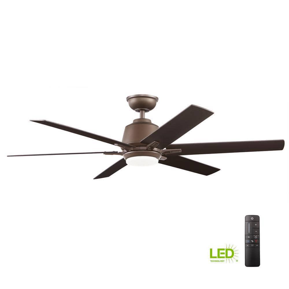 Home Decorators Collection Kensgrove 54 in Integrated LED Indoor Espresso Bronze Ceiling Fan with Light Kit and Remote Control