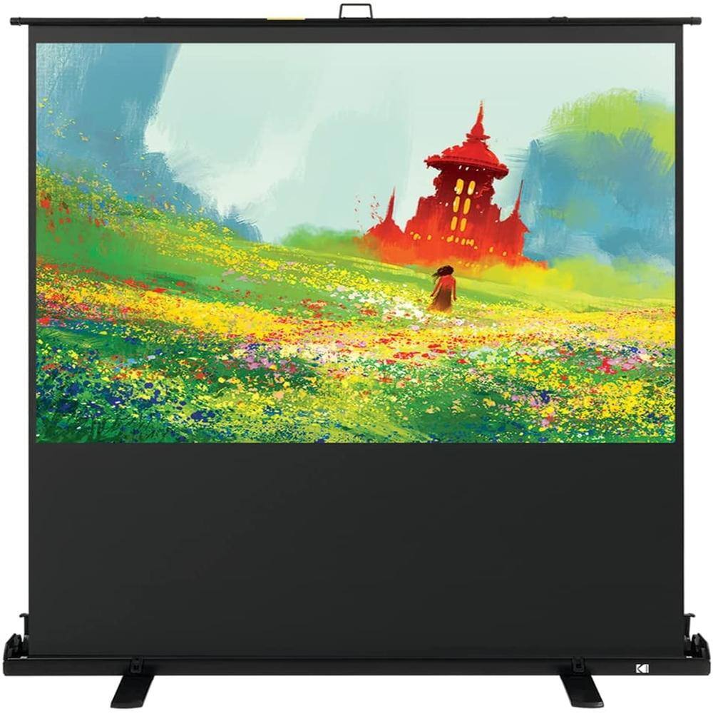 Kodak 60 in. Projector Screen Portable Pull Up Projector Screen and Stand with Handle RODPJSPFU60