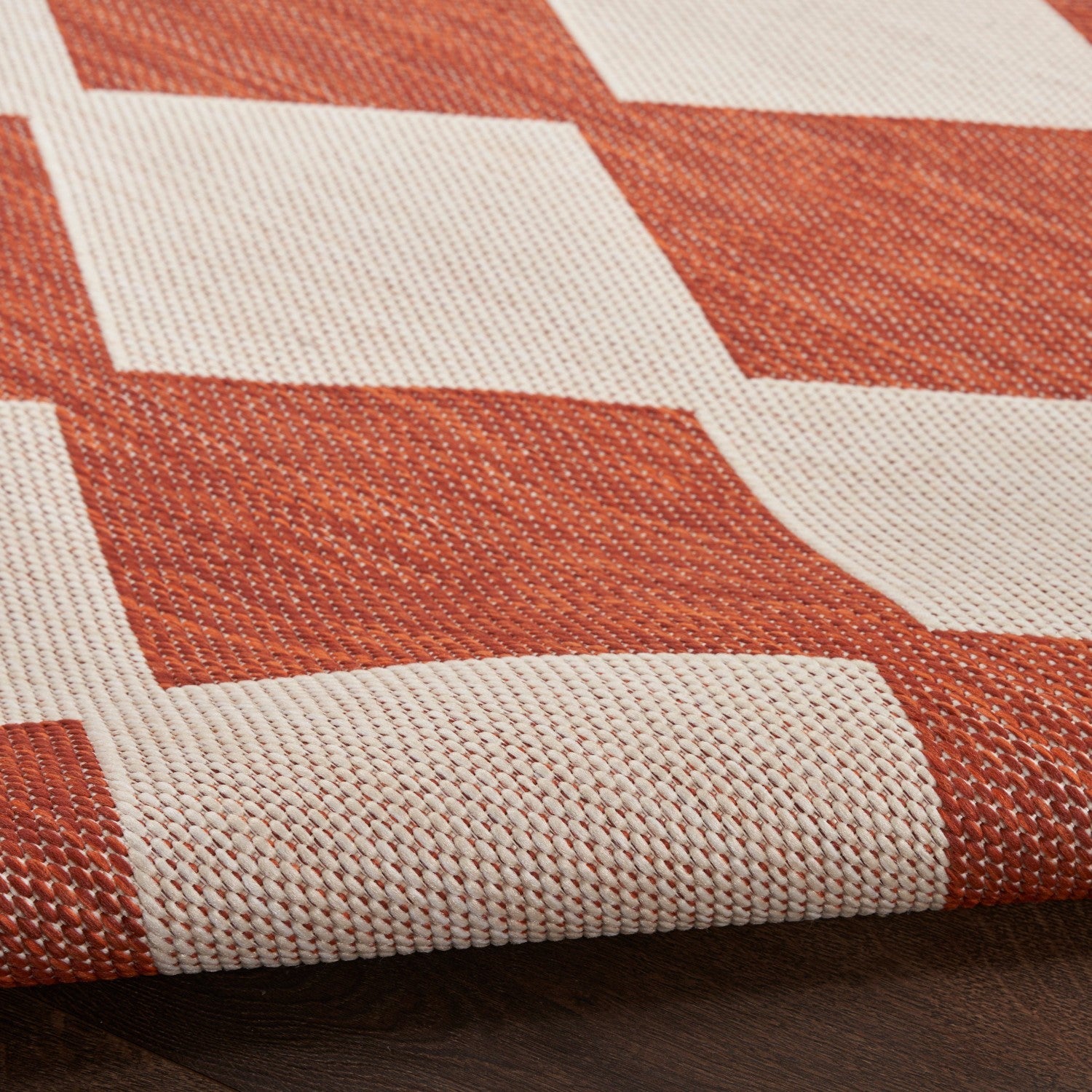 Positano Indoor/Outdoor Terracotta Geometric Rug