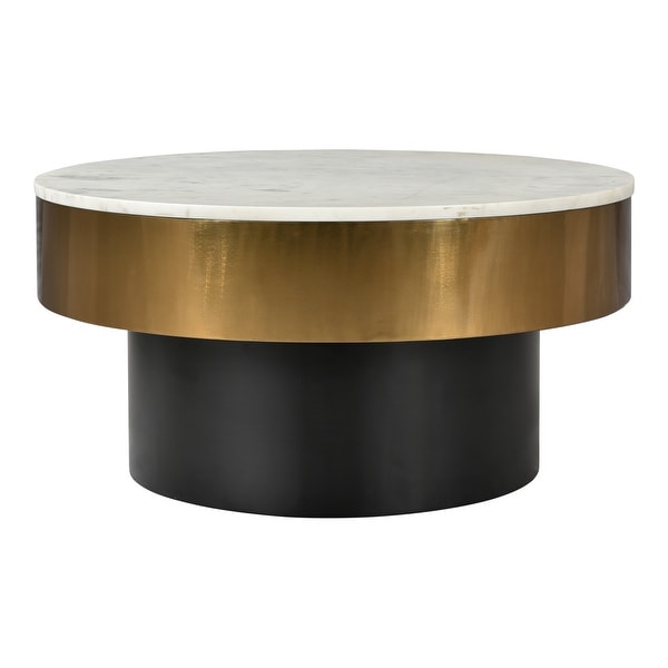 Aurelle Home Glam Gold Rimmed Marble Coffee Table