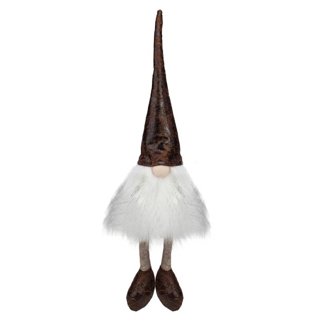 White And Brown Sitting Gnome Christmas Decoration