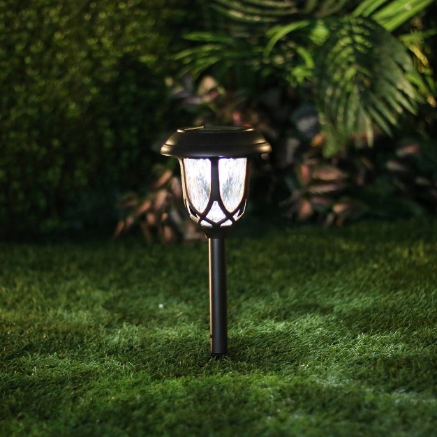 Set Of 2 Outdoor Lumen Solar Powered Pathway Light Stakes Bronze Alpine Corporation