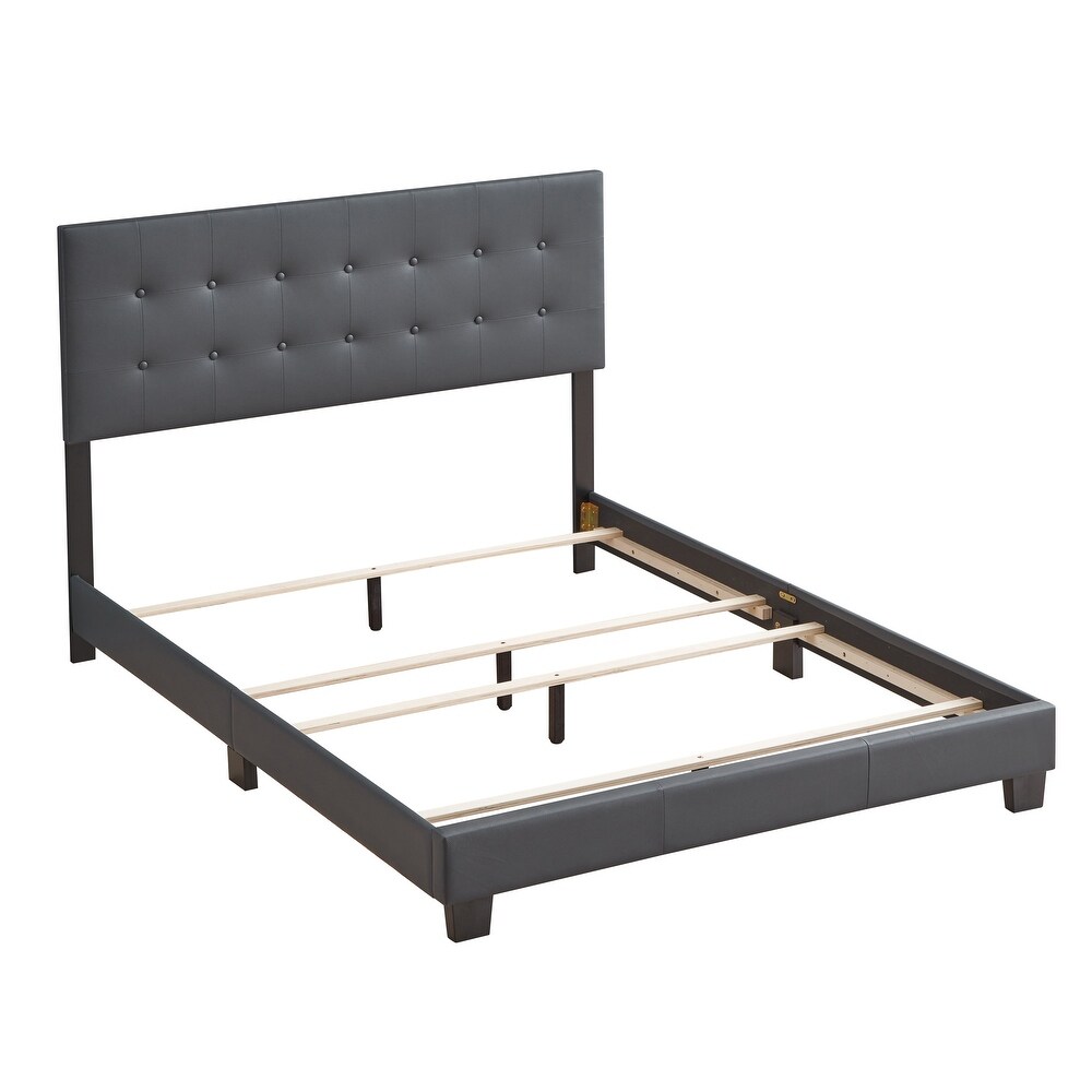 Caldwell Faux Leather Tufted Bed