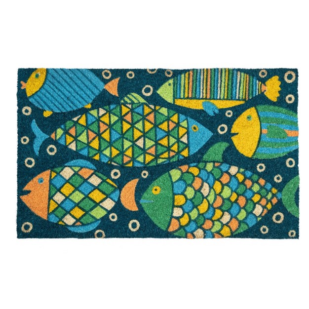 X 2 x27 4 quot Fancy Fish Indoor outdoor Coir Doormat Entryways