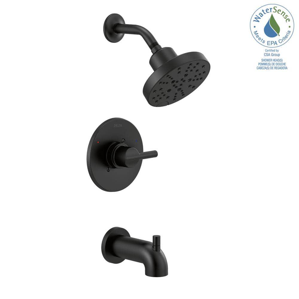 Delta Nicoli SingleHandle 5Spray Tub and Shower Faucet with H2OKinetic Technology in Matte Black