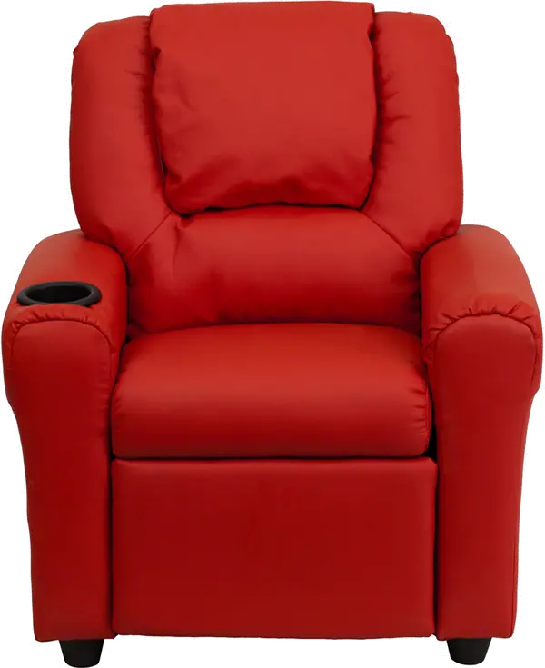 Mini Me Kids Red Recliner with Cup Holder