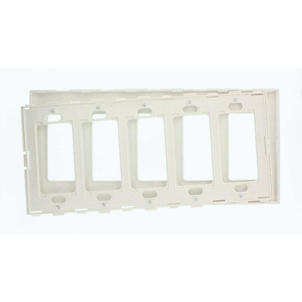 Leviton White 5-Gang DecoratorRocker Wall Plate (1-Pack) 022-80321-0SW