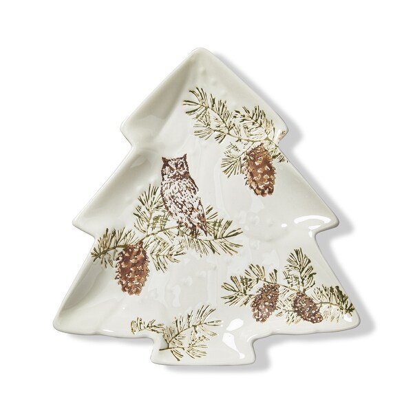 9 x 9.5 Wilde Christmas Pinecone Tree Shaped Platter