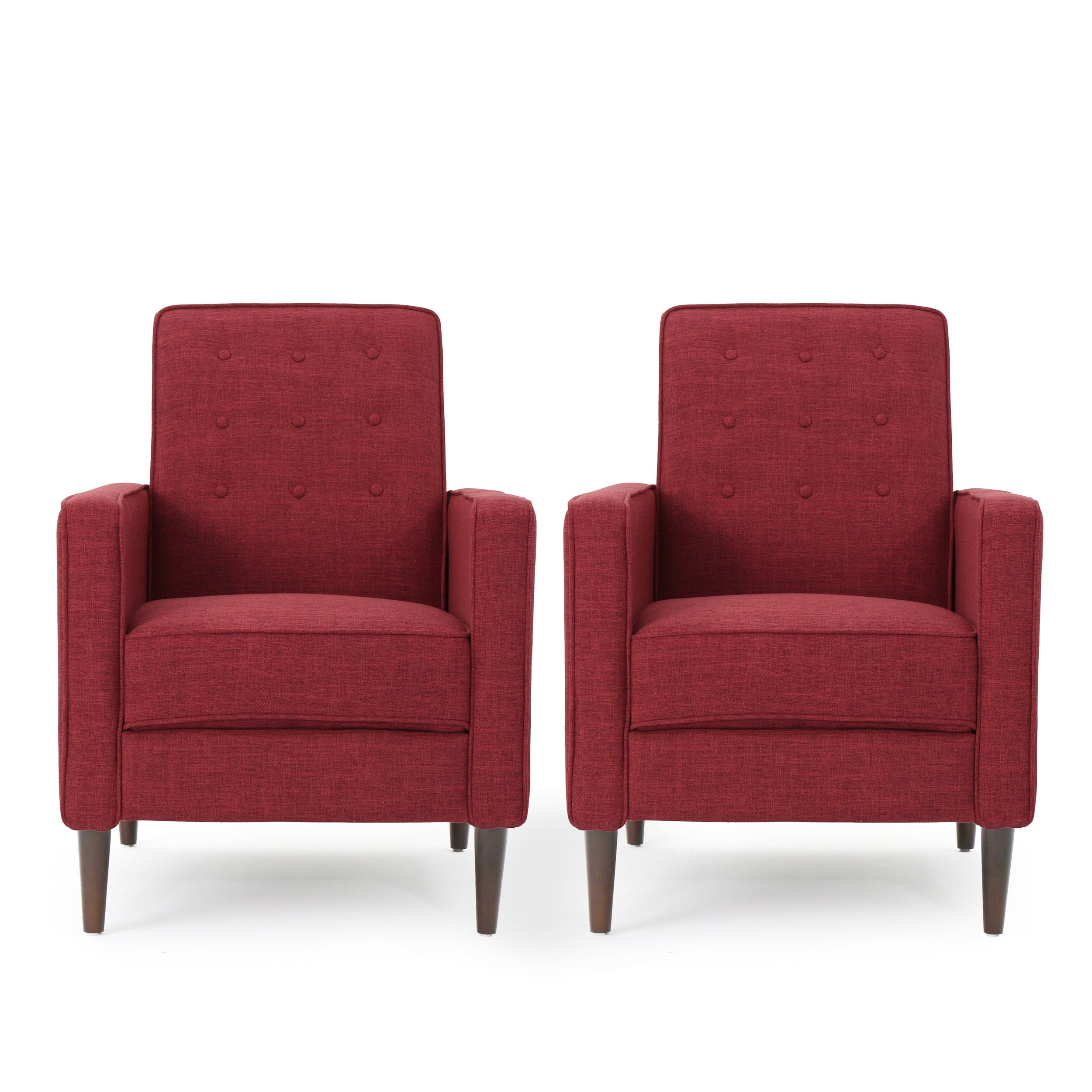 Mason Mid-Century Modern Tufted Back Fabric Recliner (set of 2)