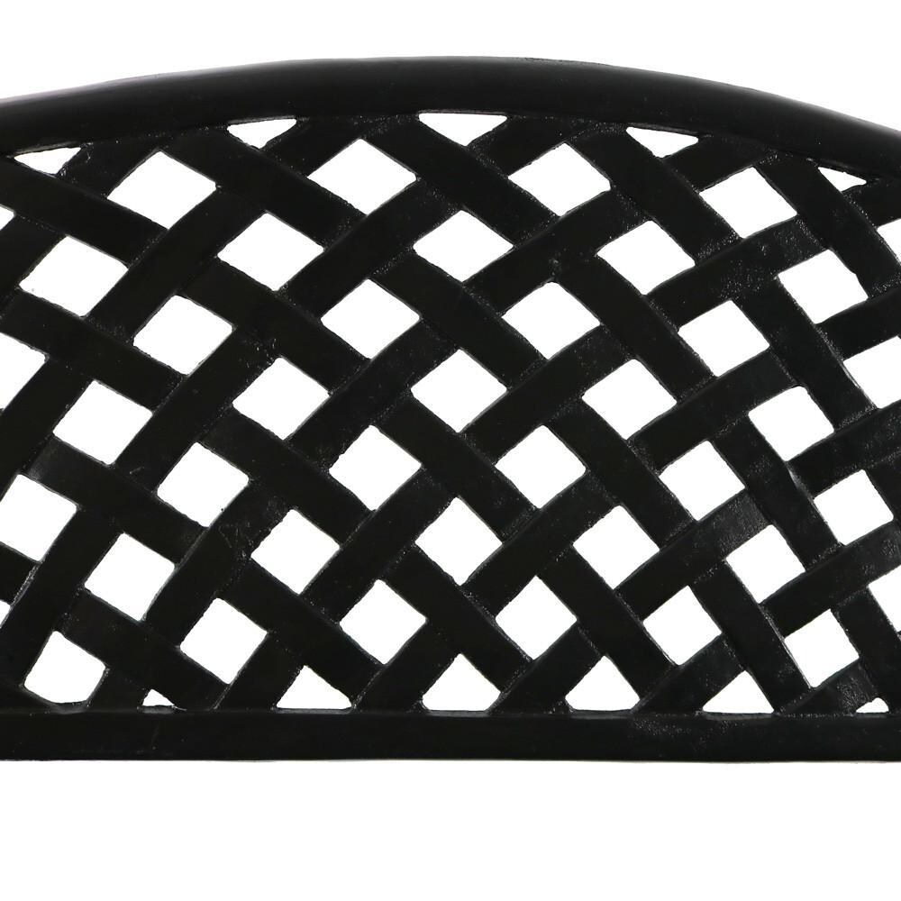 Ultimate Patio 2-Person Checkered Cast Aluminum Metal Garden Bench