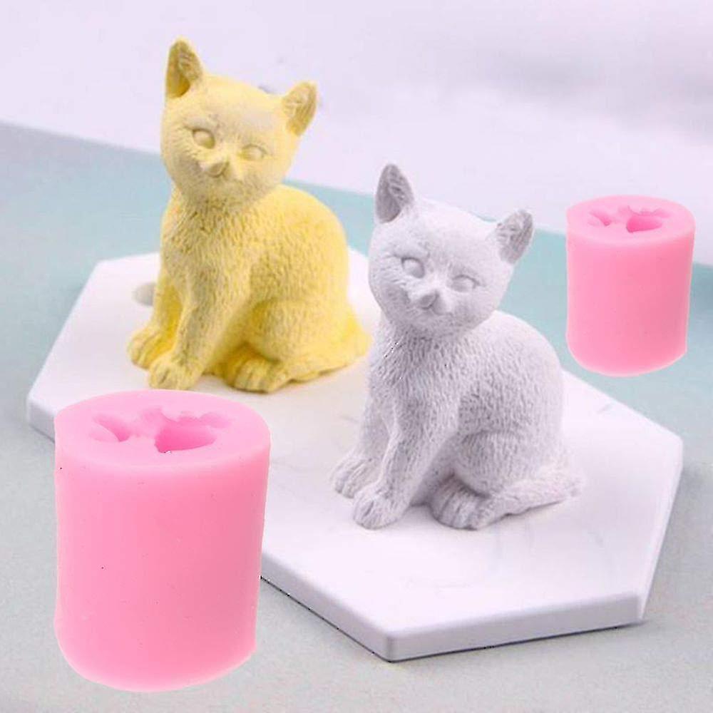 3d Cat Shape Cake Mould Kitten Silicone Chocolate Candy Baking Molds Diy Soap Candle Making Tool