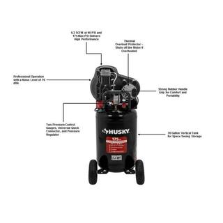 🎉Limited Time Offer🎉Husky 30 Gal. 175 PSI Oil Lubed Belt Drive Portable Vertical Electric Air Compressor C304H