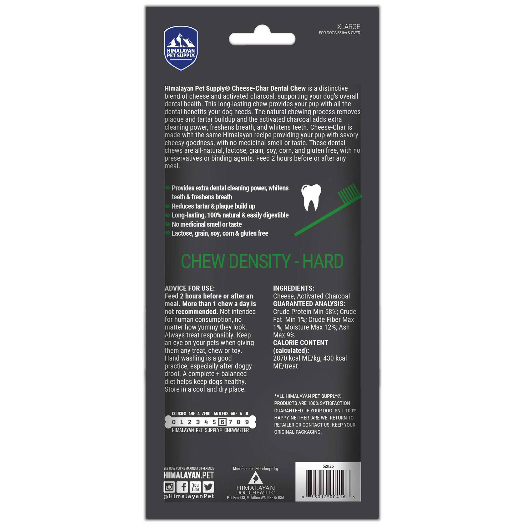 Himalayan Dog Chew Cheese-Char Dental Chew， 5.3 oz.， Count of 1