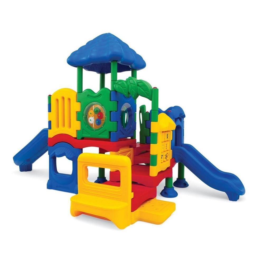 Ultra Play Discovery Center Commercial Playground 5 Deck with Roof Ground Spike Mounting DC-5XLG02-08-0209