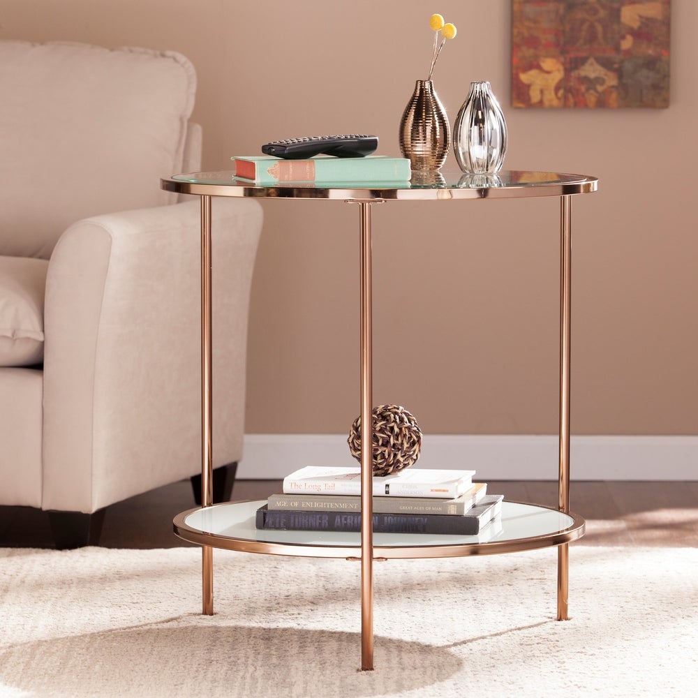 SEI Furniture Grant Gold Copper Side Table