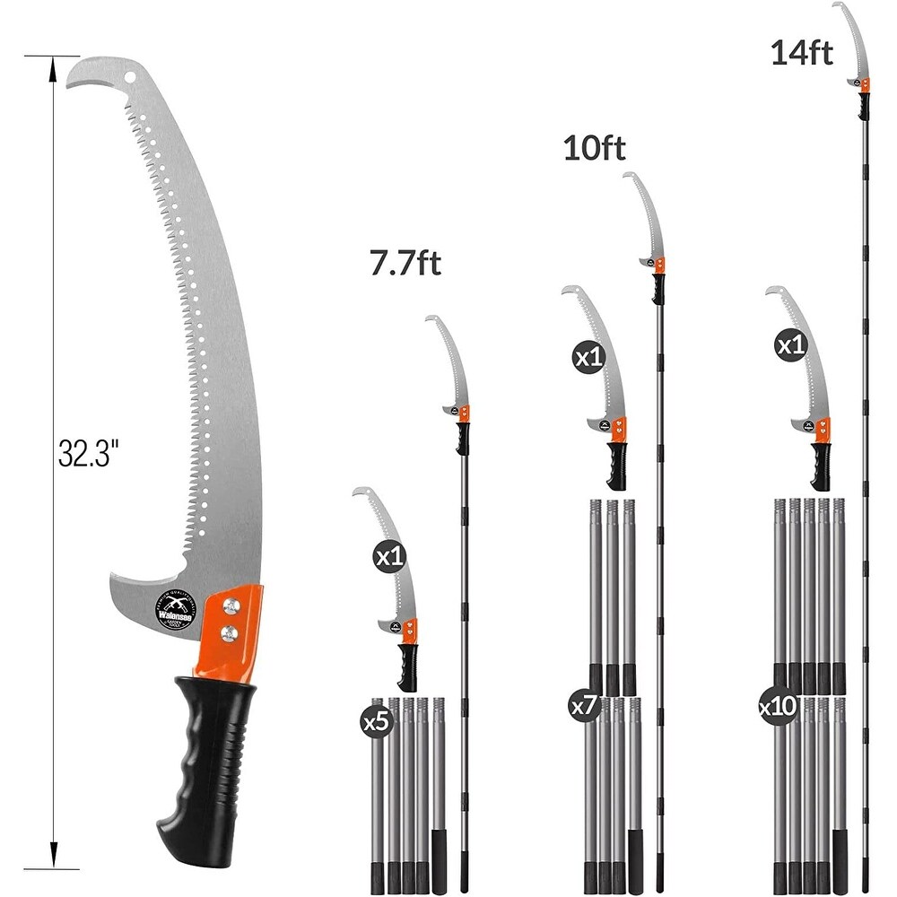 WaLense Pruning Saw Manual Pole Saw with 17 in. Steel Blade